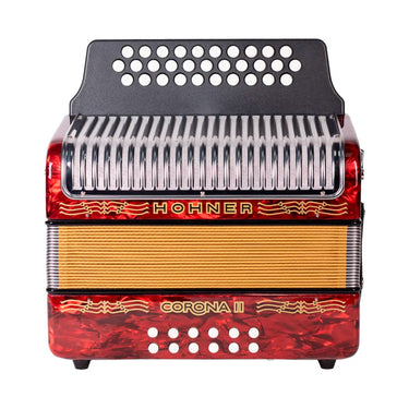 Acordeon Hohner A5643 Corona Ii 31 Botones 12 Bajos Fa/sib/mib Rojo